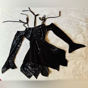 Dolls Kill - Black Velvet Fairy Dress